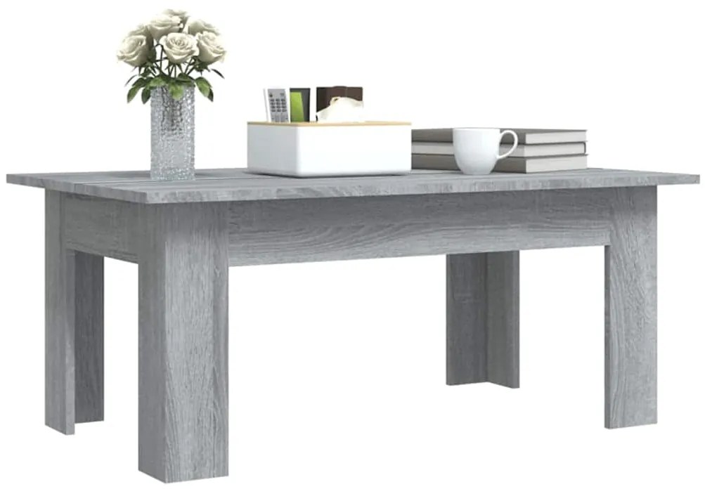 Mesa de centro 100x60x42cm derivados de madeira cinzento sonoma