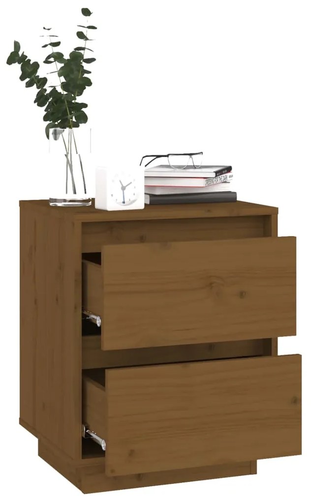 Mesas de cabeceira 2 pcs 40x35x50 cm pinho maciço castanho mel