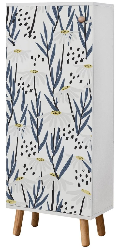 Conjunto de Mobiliário de Entrada Vegas – Branco e Azul Escuro – Sapat