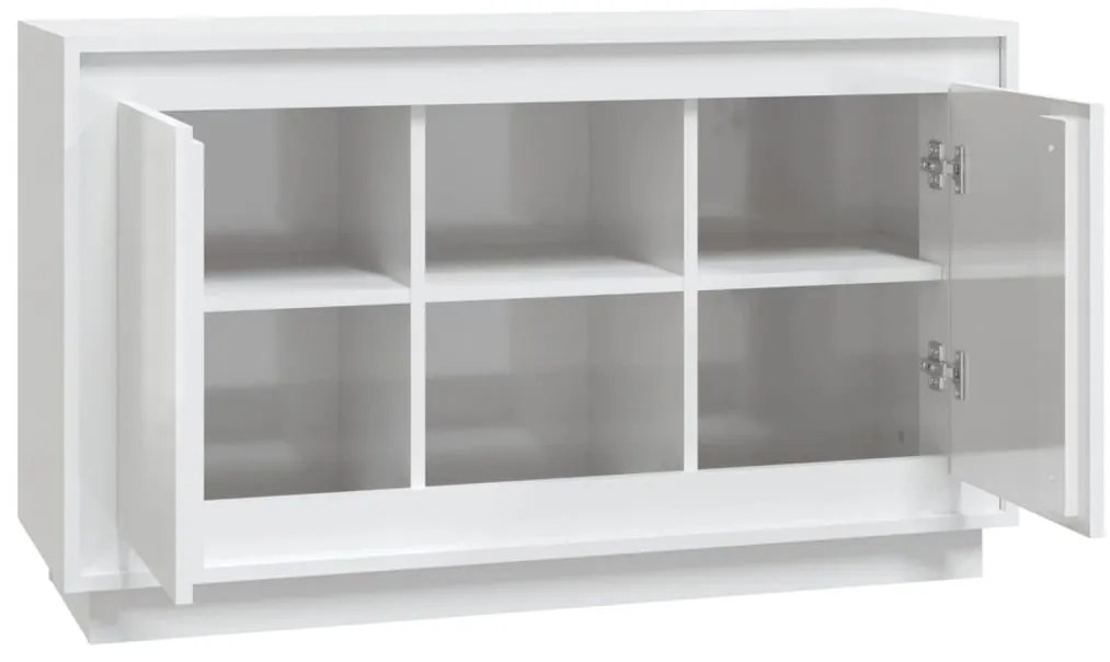 Aparador 102x35x60 cm derivados de madeira branco brilhante
