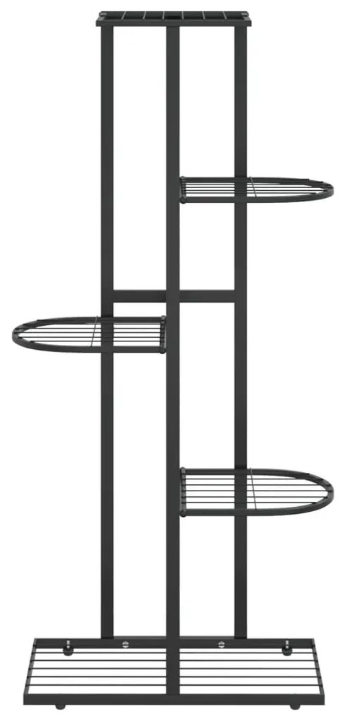 Suporte de vasos c/ 5 prateleiras 43x22x98 cm metal preto