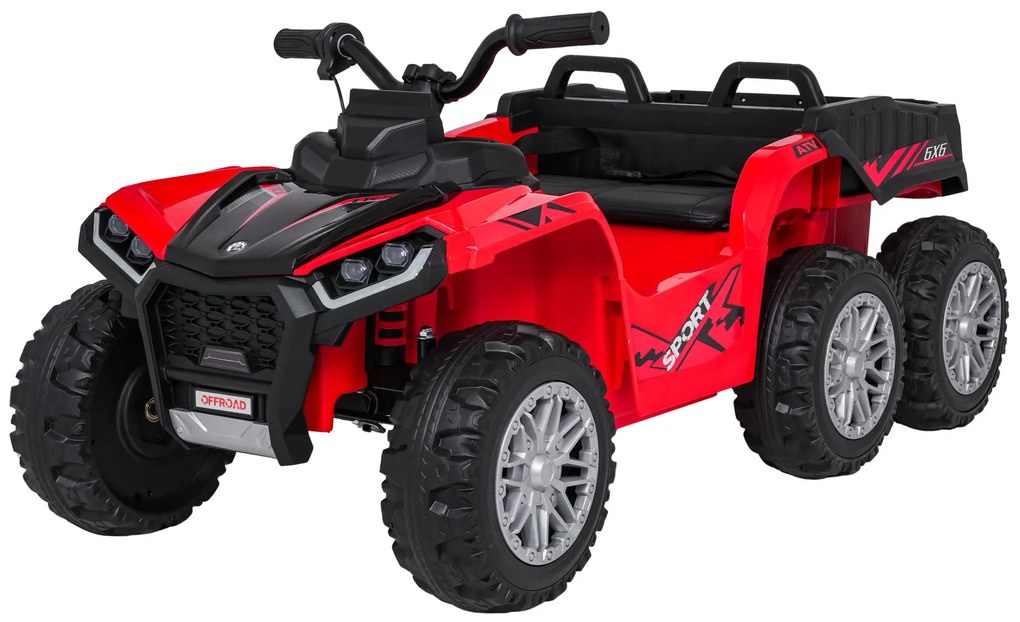 Moto 4 elétrica para crianças 12V 4x4 Sport TX ATV, Rodas Espuma EVA, assento couro ecológico Vermelha