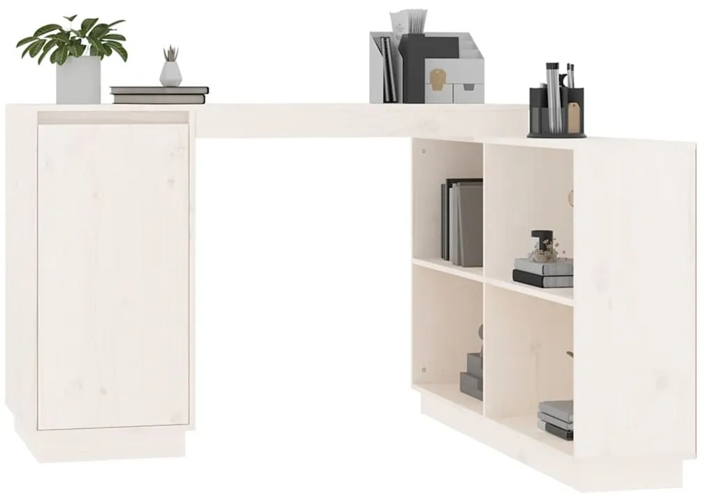 Secretária 110x50x75 cm madeira de pinho maciça branco