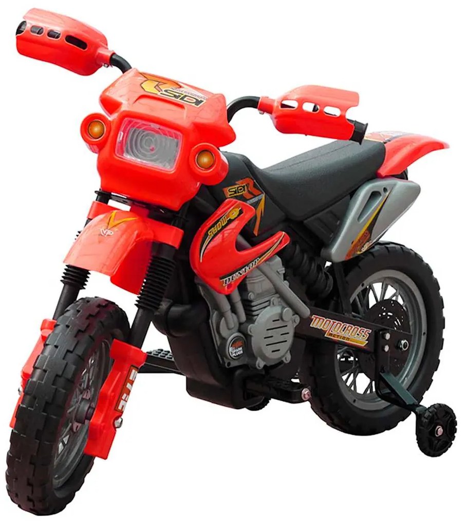 vidaXL Motocicleta para crianças vermelho e preto