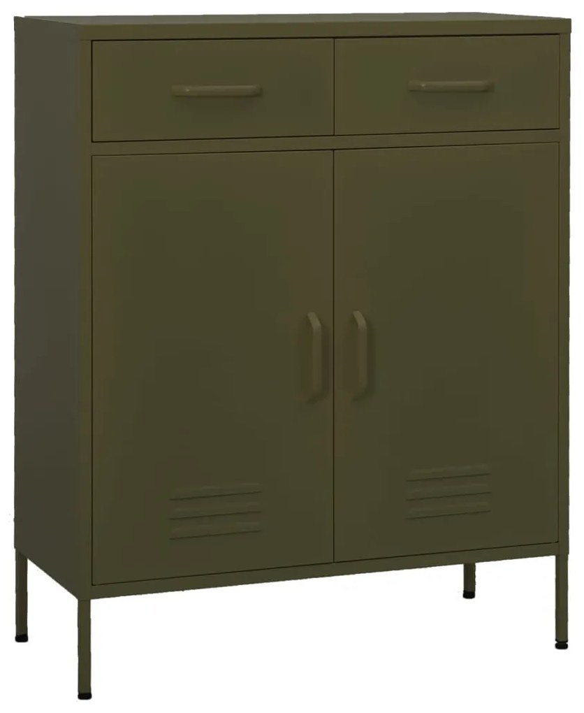 Armário de arrumação aço 80x35x101,5 cm verde-azeitona