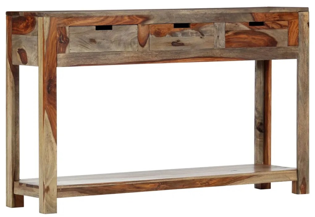 Mesa consola c/ 3 gavetas 120x30x75 cm madeira sheesham maciça