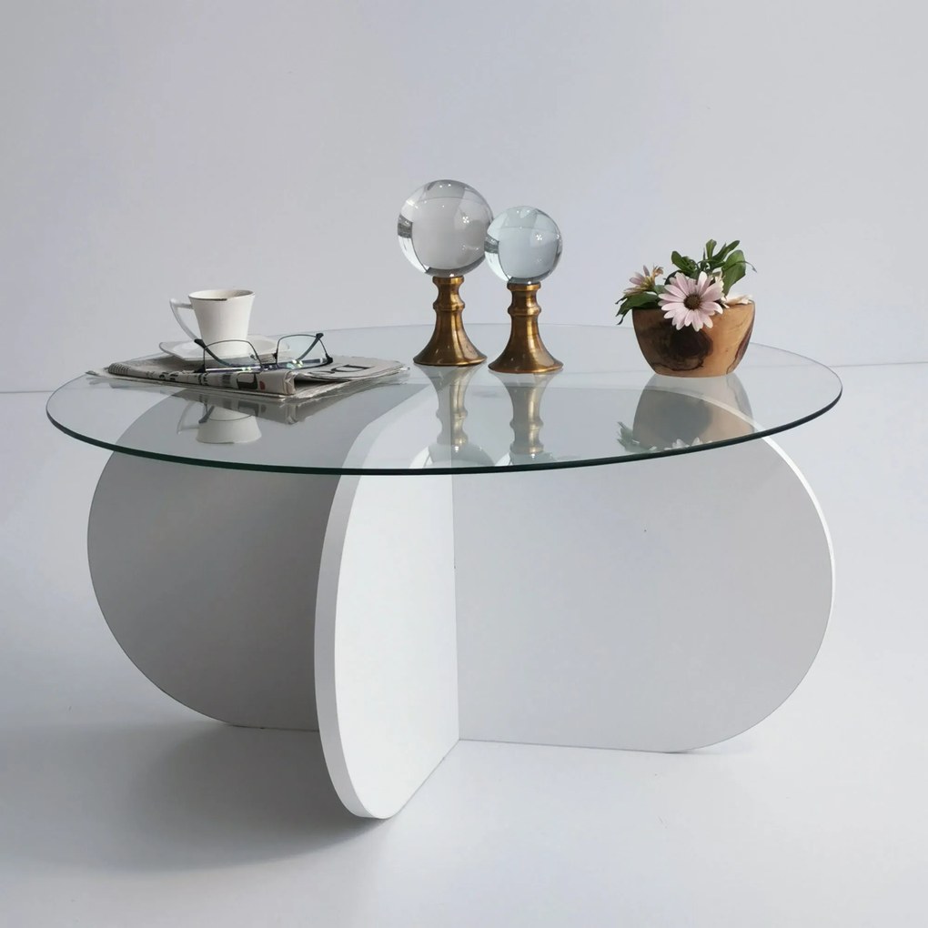 Mesa de Café Bubble – Branca – 75 cm x 35 cm x 75 cm