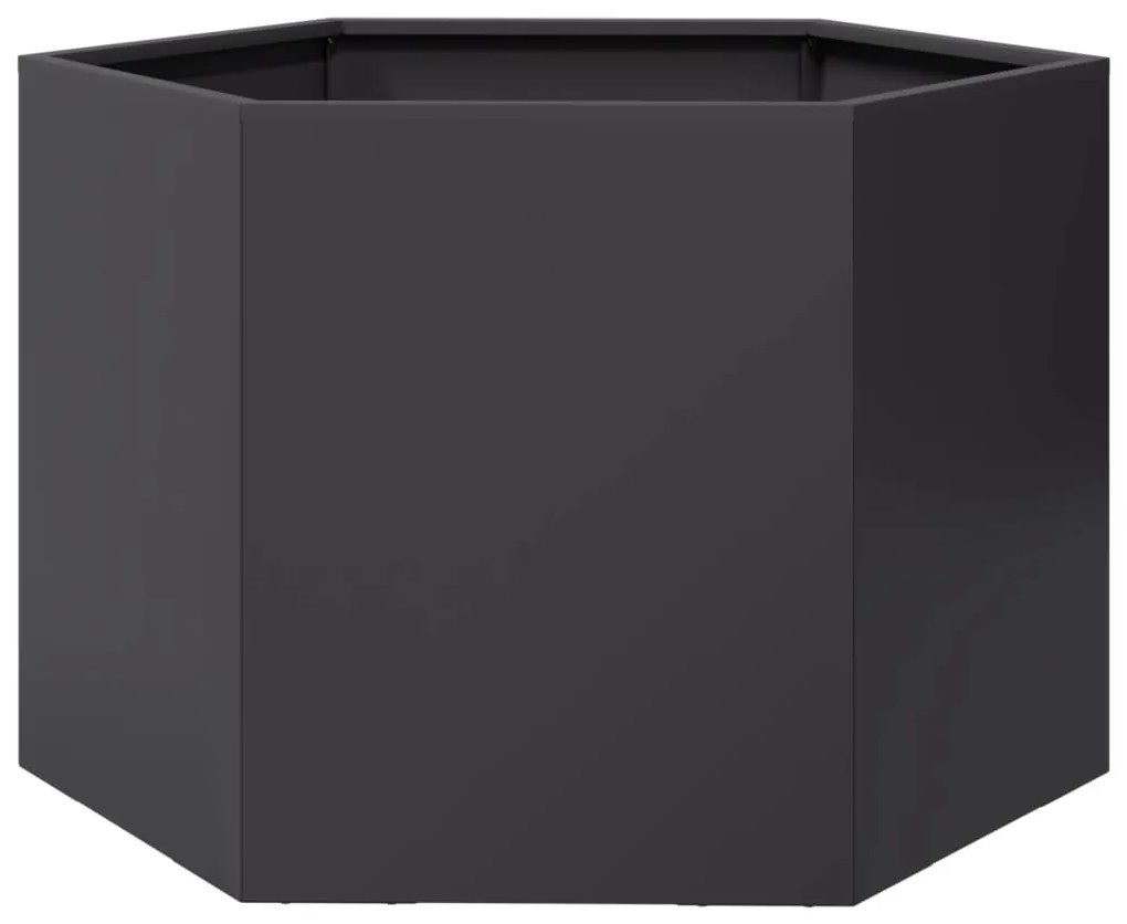 Vaso/floreira de jardim hexagonal 69x60x45 cm aço preto