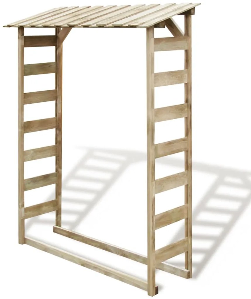 42956 vidaXL Abrigo p/ arrumação lenha 150x44x176 cm pinho impregnado