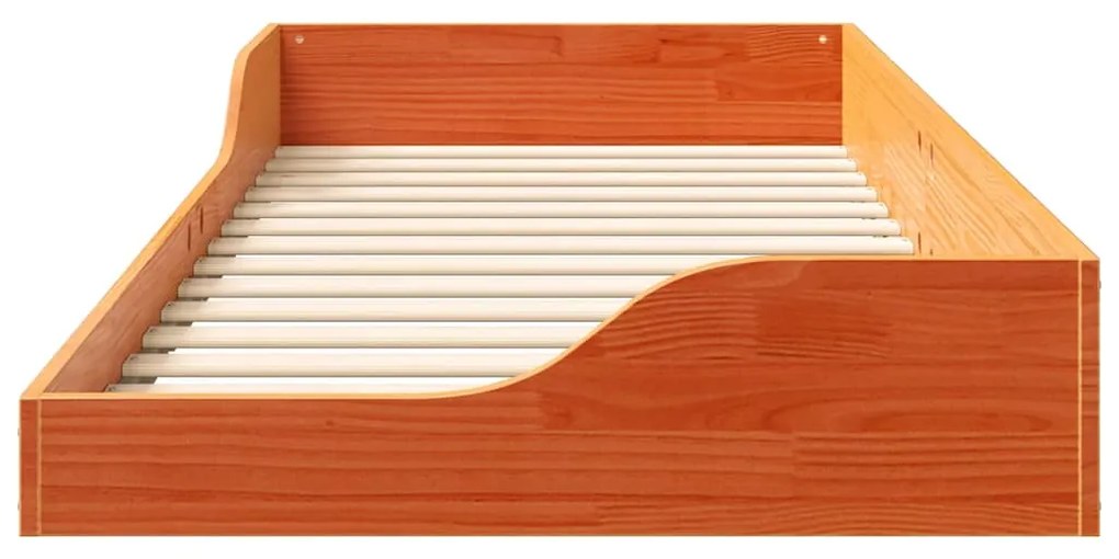 Estrutura de cama de chão Castanho-mel 100 x 210 cm