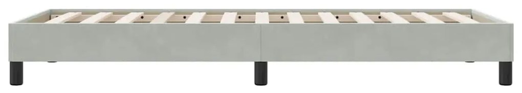 Estrutura de cama sem colchão 80x220 cm veludo cinzento-claro