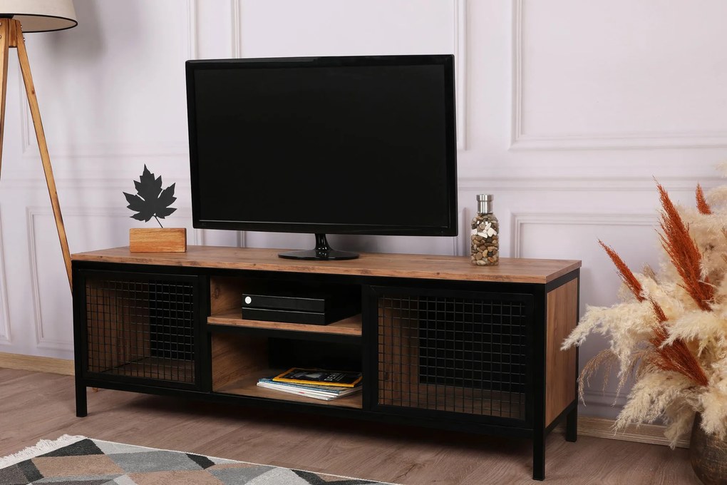 Móvel TV Zeno – Pinheiro Preto – 150 cm x 47 cm x 40 cm