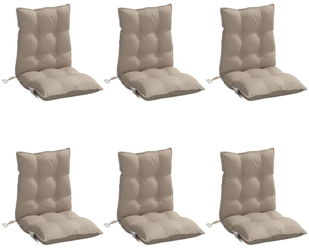 Almofadões cadeira encosto baixo 6 pcs oxford cinza-acastanhado