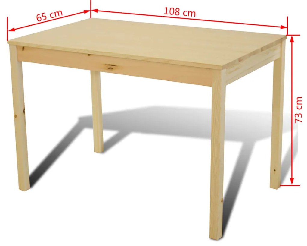 Conjunto de Jantar Leoni com 4 Cadeiras e 1 Mesa - Cor Natural - Desig