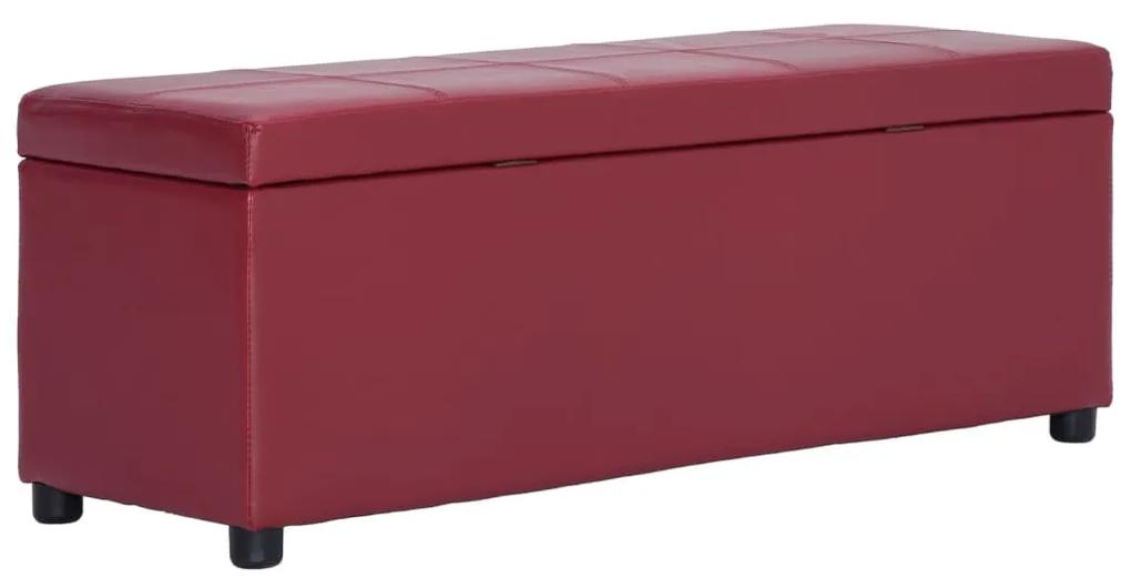 Banco c/ comp. arrumação 116 cm couro artificial vermelho tinto