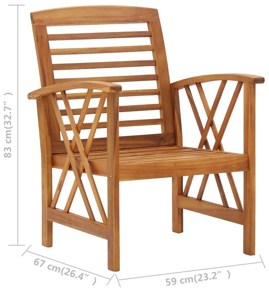 5 pcs conjunto lounge de jardim madeira de acácia maciça