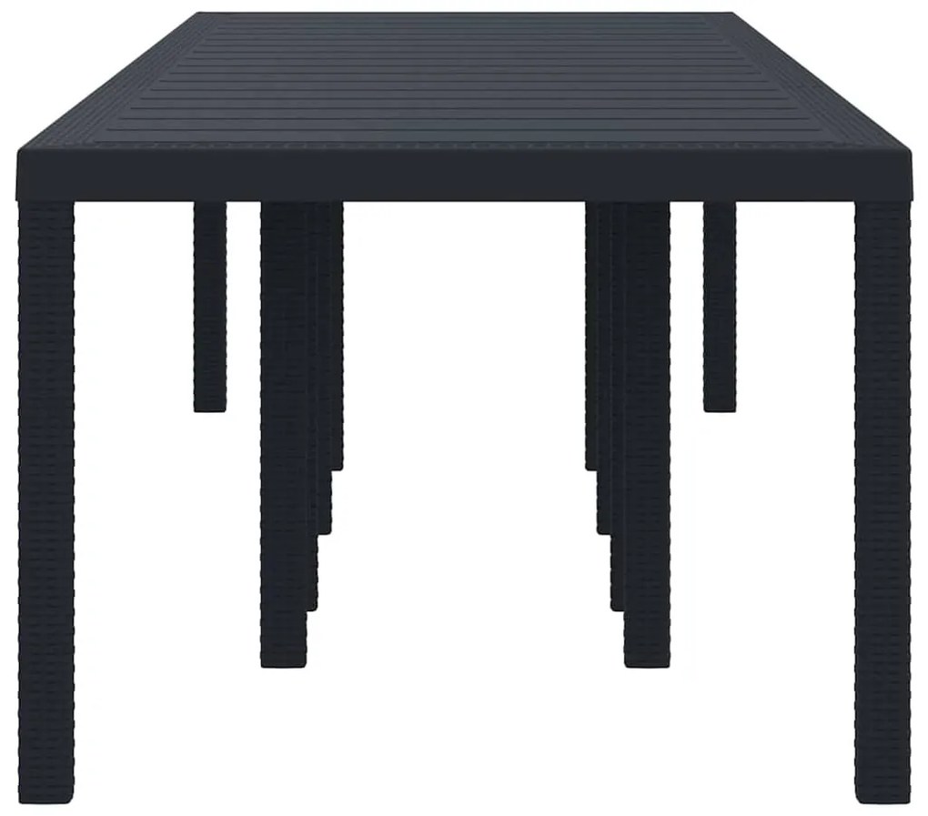 Mesa de Jardim vidaXL Antracite 300x100x73 cm Poly Rattan