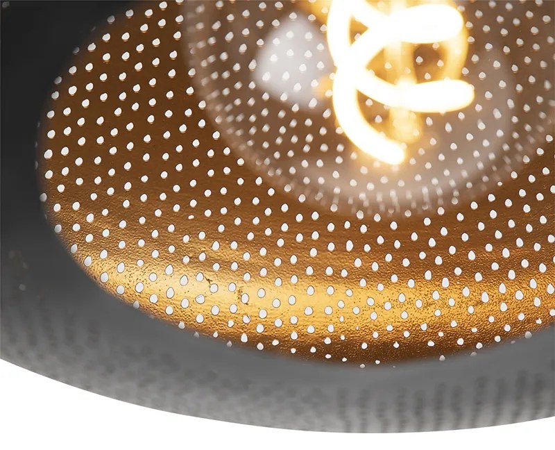 Candeeiro de teto oriental preto e dourado 40 cm - Radiance Oriental
