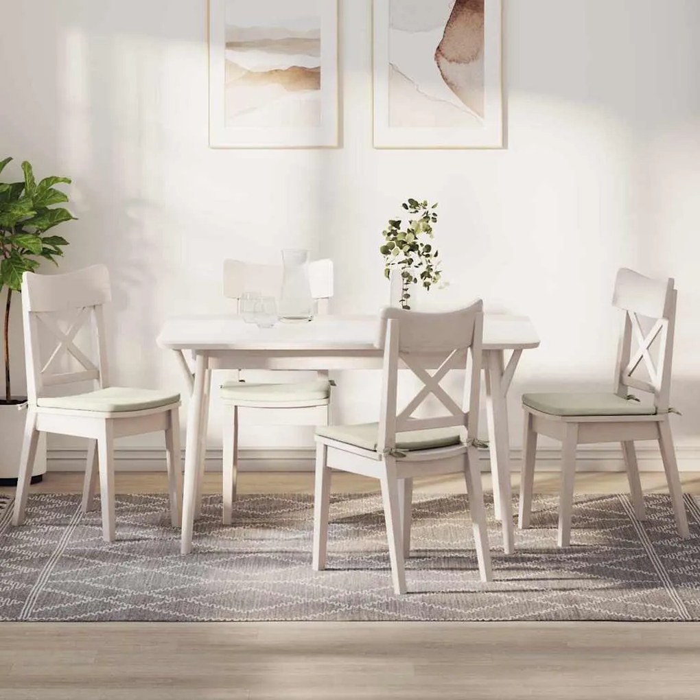 vidaXL Almofadas de Assento 4 pcs Creme 40 x 40 x 3 cm Veludo