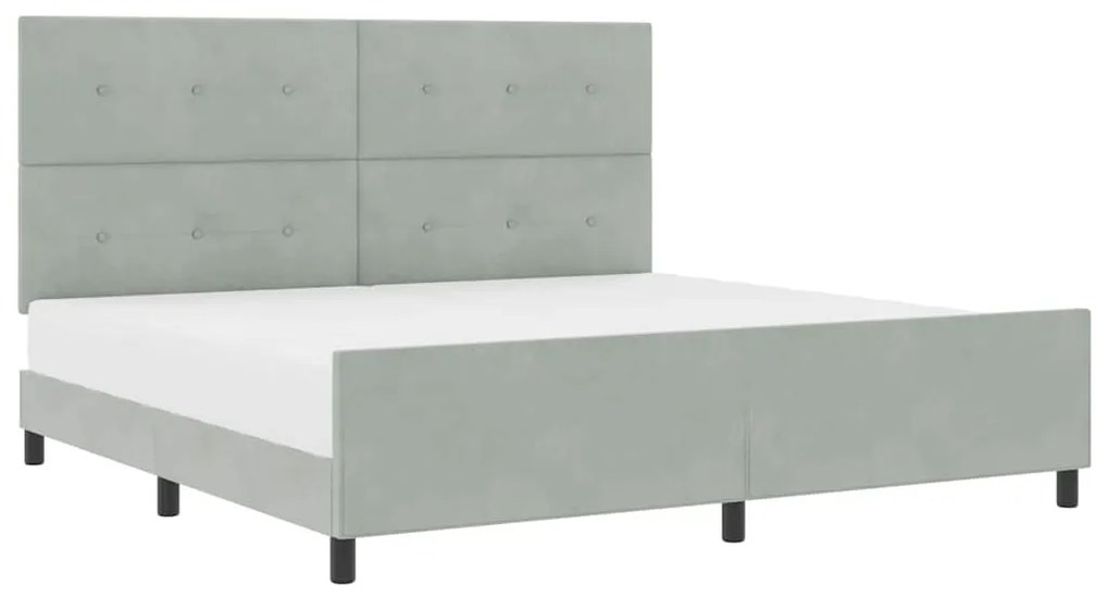 Cama vidaXL Cinza Claro 200x200 cm Veludo