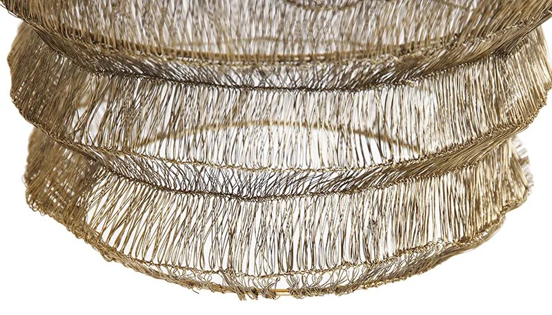 Candeeiro de suspensão oriental dourado 45 cm x 60 cm - Vadi Oriental