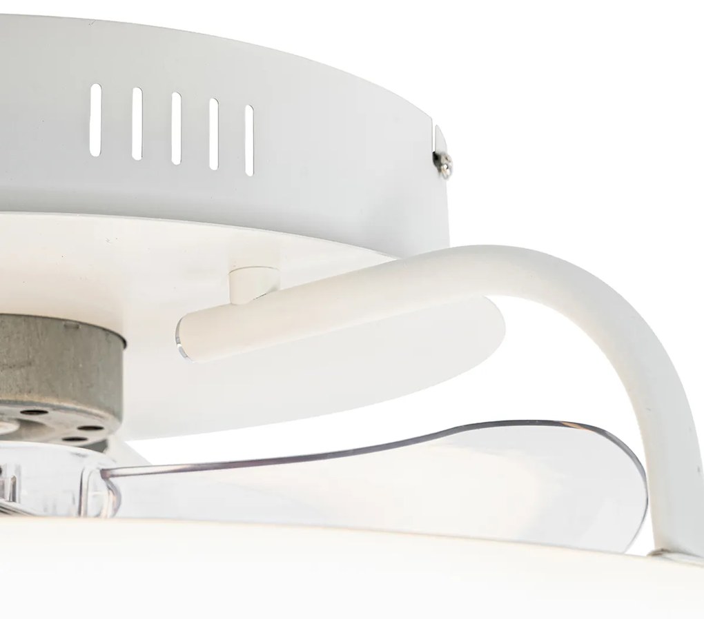 Ventilador de teto branco 46,5cm incl. LED com controle remoto - Kees Design