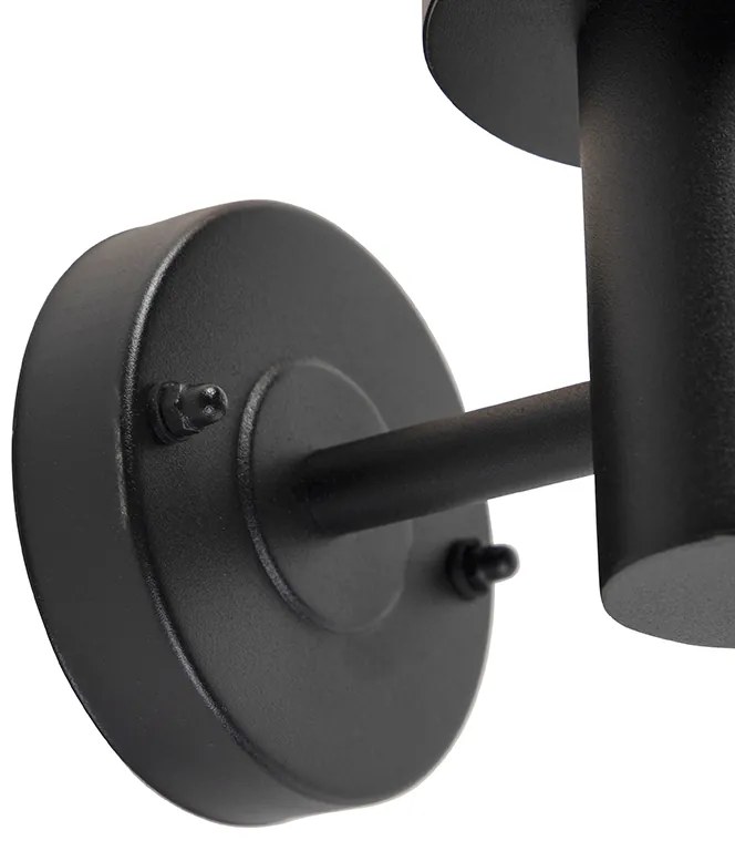 Candeeiro de parede exterior moderno preto IP44 - Gleam Moderno