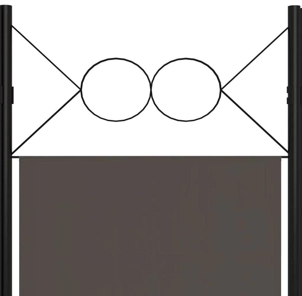 Divisória de quarto com 3 painéis 120x180 cm antracite