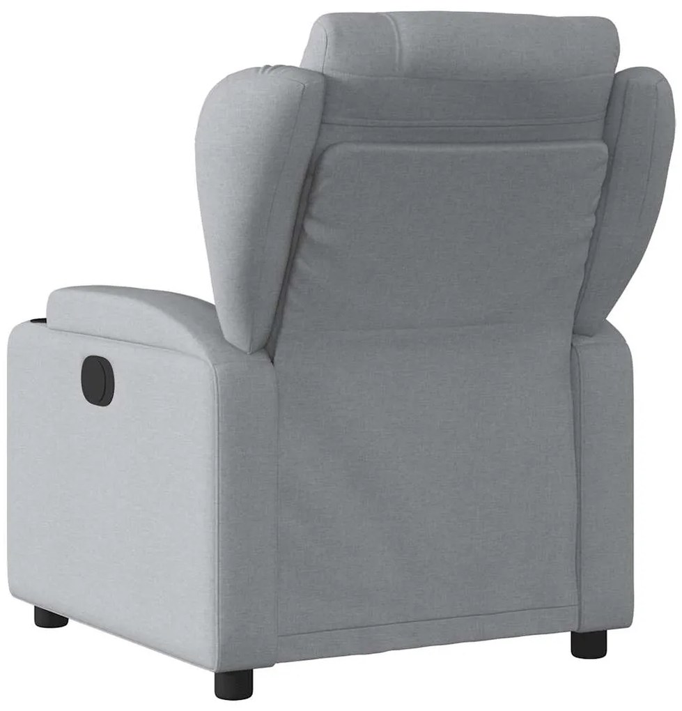 Poltrona de massagens reclinável elétrica tecido cinzento-claro