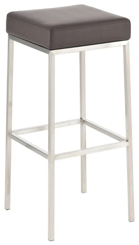 Banco de bar Montreal em couro sintético 37 x 83 x 37 cm Castanho