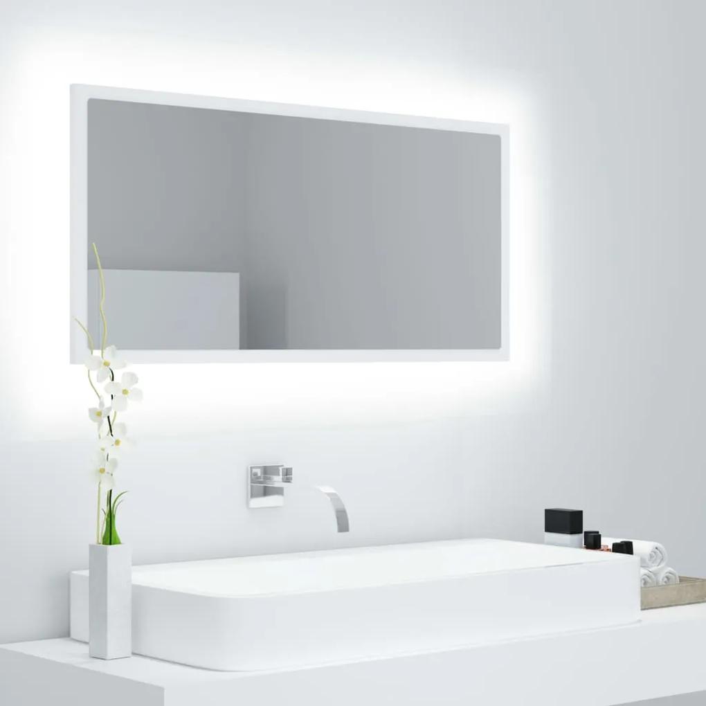 804932 vidaXL Espelho de casa de banho com LED 90x8,5x37 cm acrílico branco