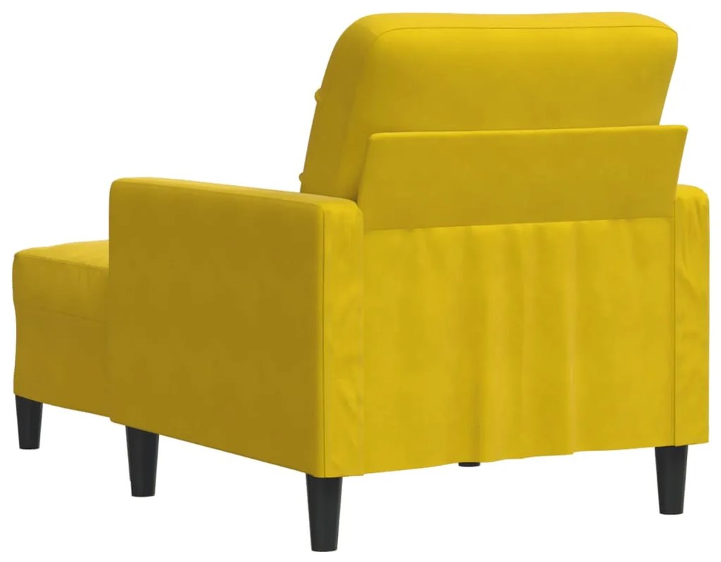 Poltrona com apoio de pés 60 cm veludo amarelo