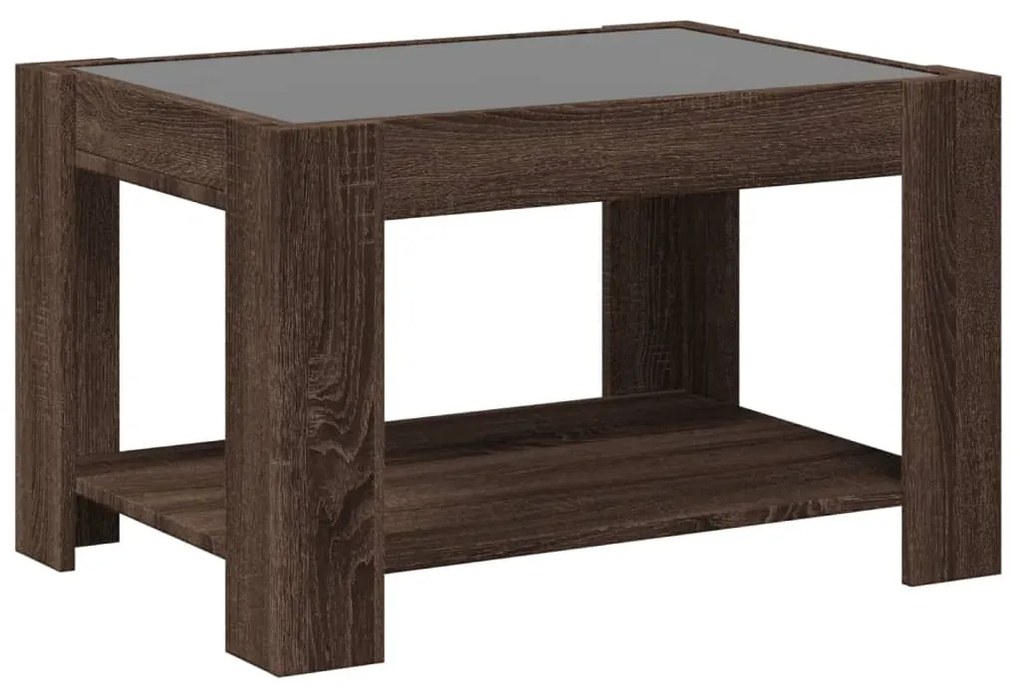Mesa de centro c/ LEDs 73x53x45 cm derivados de madeira