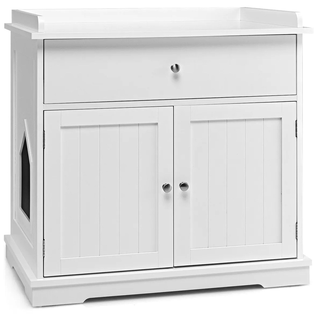 Alimentador para animais de estimação com tigela de aço inoxidável - Branco