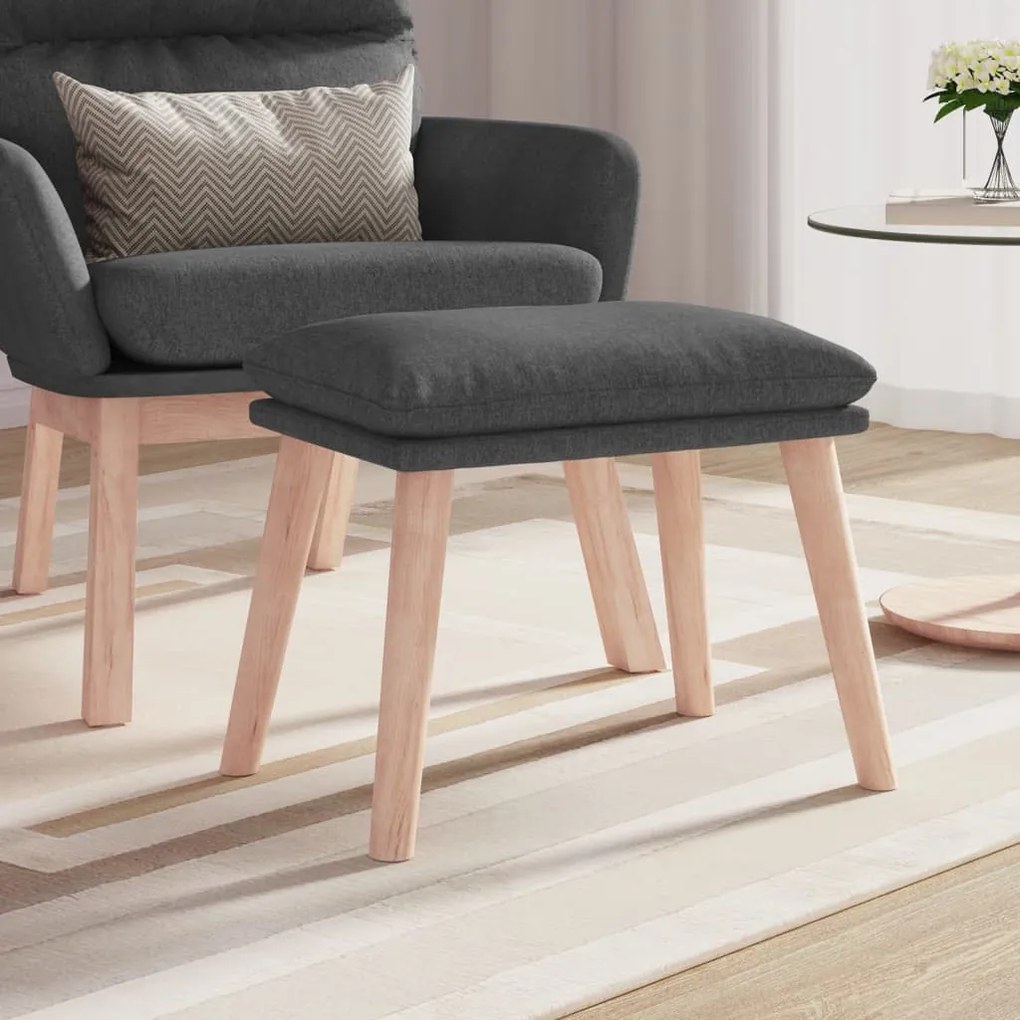 vidaXL Apoio de pés 45x29,5x35 cm tecido cinzento-escuro