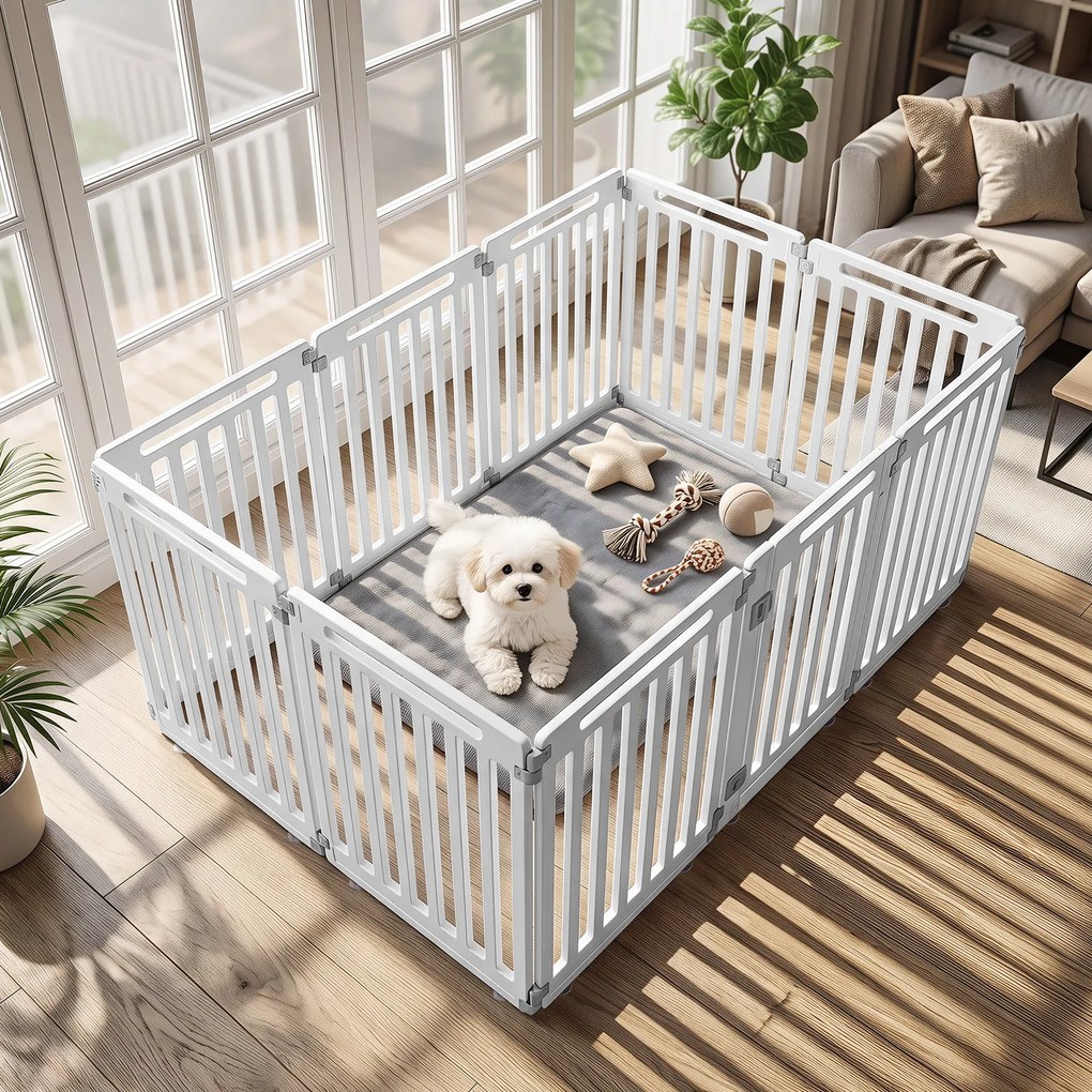 Recinto Modular para Cães, 53 x 81 cm, 9 Painéis Modulares, Branco