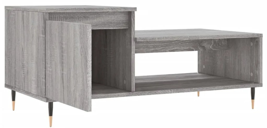 Mesa de centro 100x50x45 cm derivados madeira cinzento sonoma