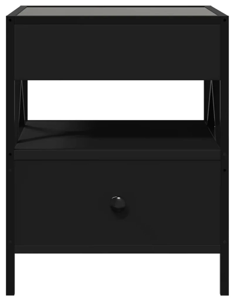 Mesa de centro com luzes LED Infinity 40x40x51 cm preto
