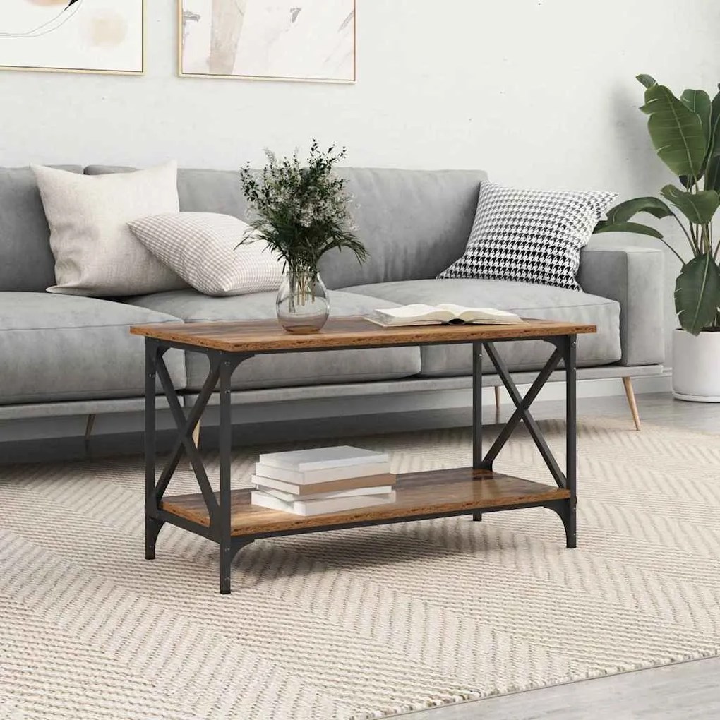 vidaXL Mesa de centro Madeira antiga 80 x 45 x 45.5 cm