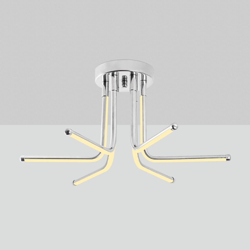 Candeeiro de Teto Leddaisy – Cromado – 55 x 25 x 55 cm
