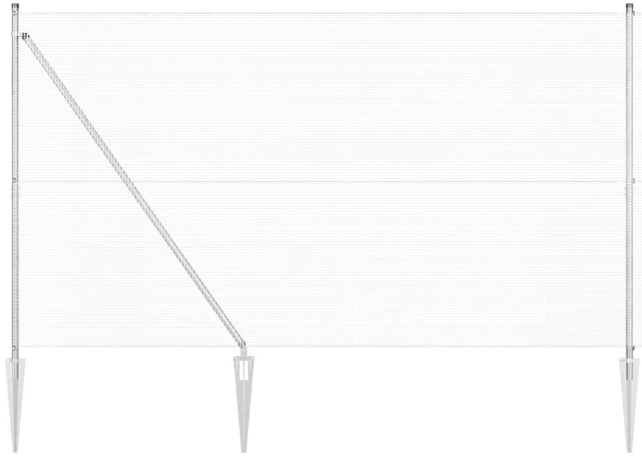 Cerca de Arame Soldado com 7 Postes de Estaca 1,5x10 m Aço Galvanizado