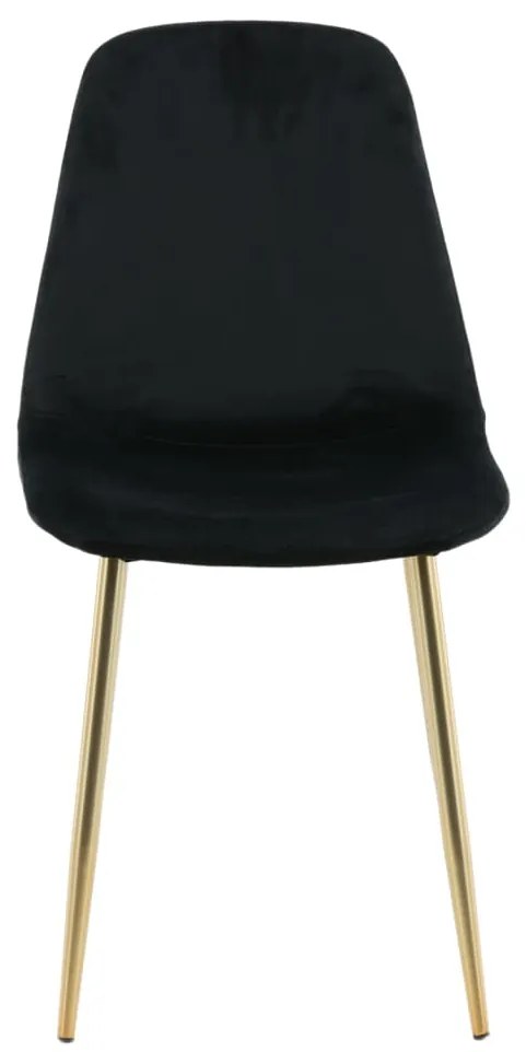 Cadeiras de jantar Polar 2 pcs veludo preto e latão