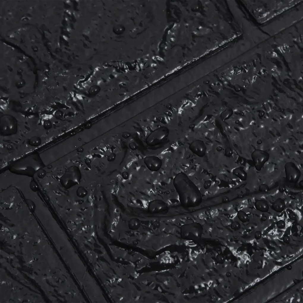 Papel de parede 3D autoadesivo tijolos 10 pcs preto
