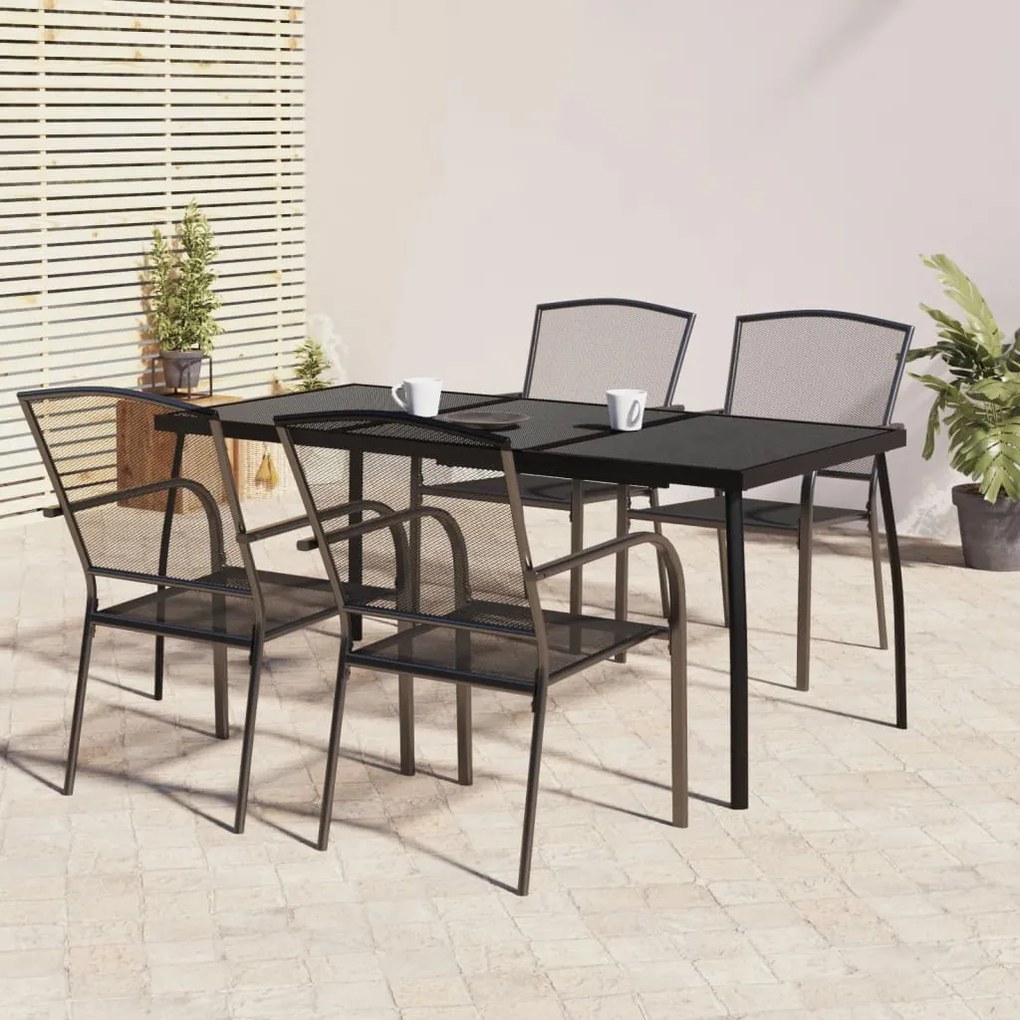 vidaXL 5 pcs conjunto de jantar para jardim aço antracite