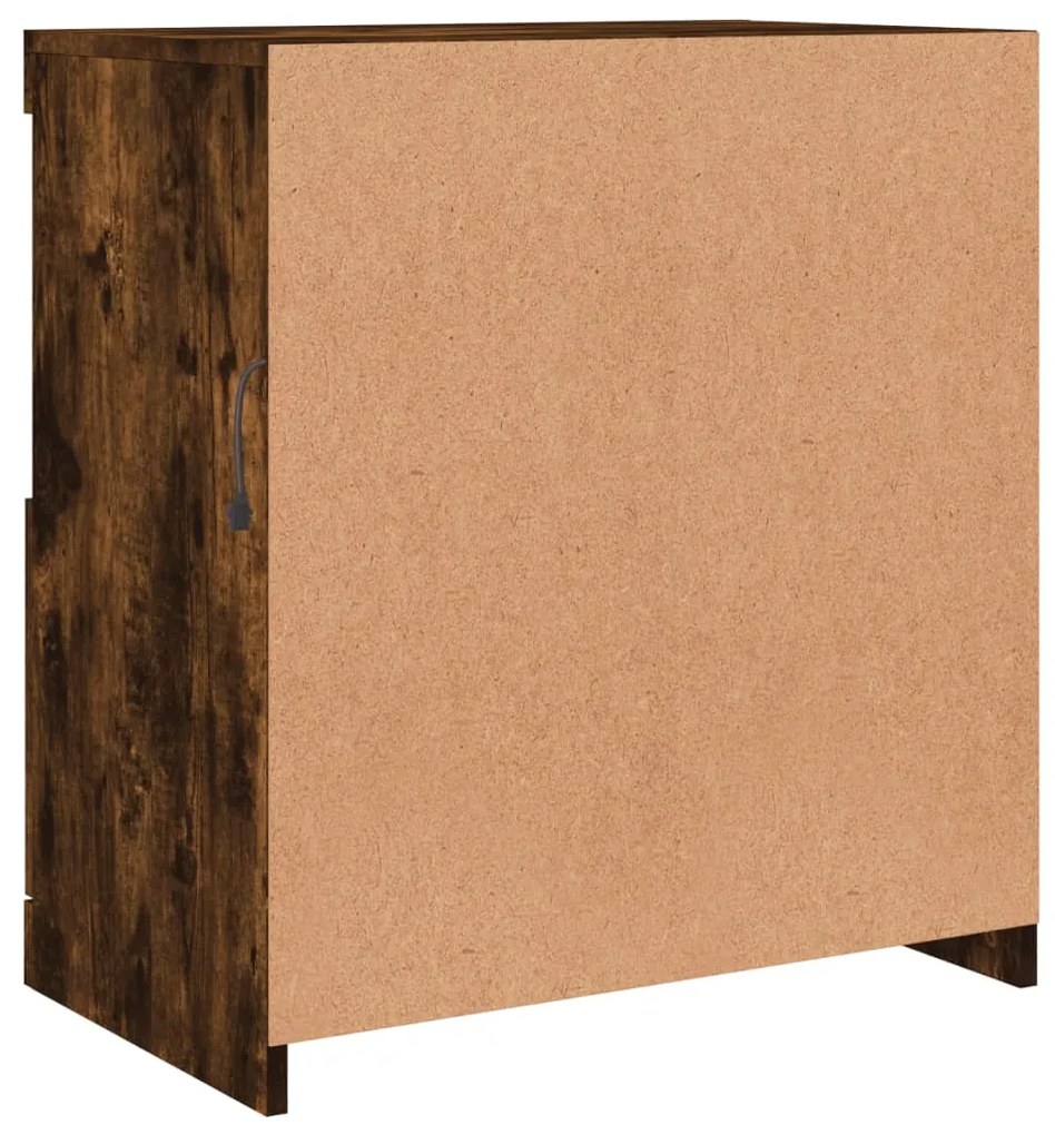 Aparador com luzes LED 60x37x67 cm carvalho fumado