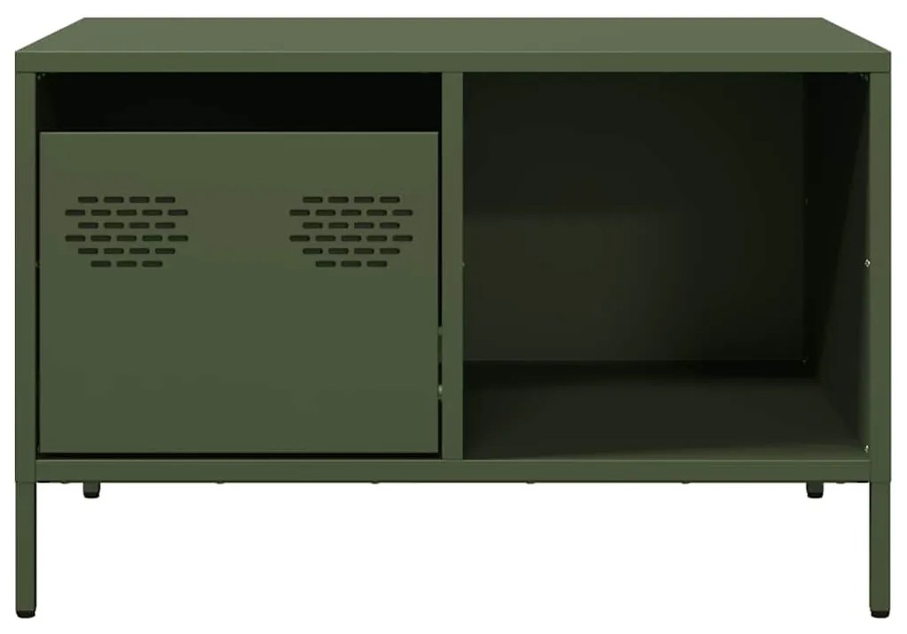 Mesa centro 68,5x50x43,5 cm aço laminado a frio verde-azeitona