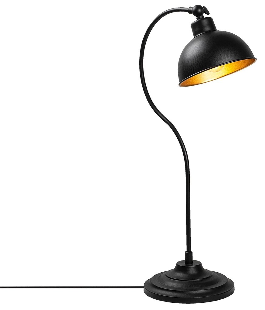 Candeeiro de Mesa Konika – Preto e Dourado – 19 x 29 x 58 cm
