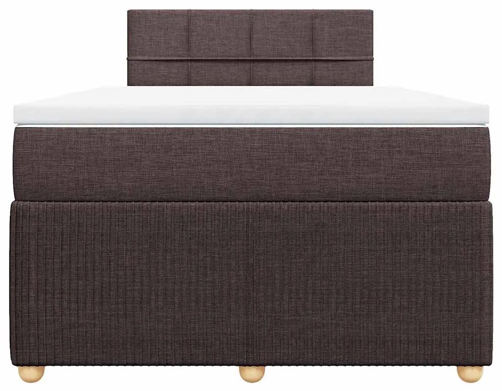 Cama boxspring com colchão 120x190 cm tecido castanho-escuro
