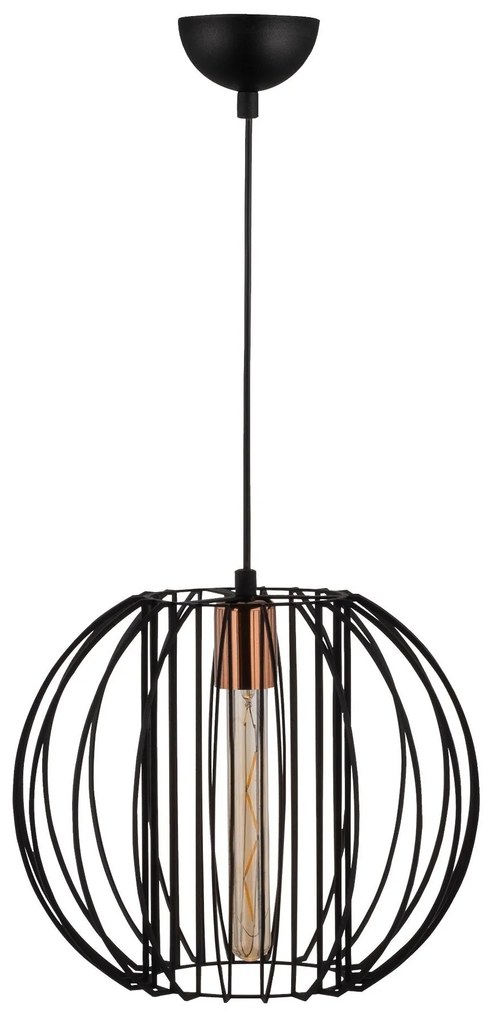 Candeeiro de Teto Fellini – Preto e Bronze – 33 cm