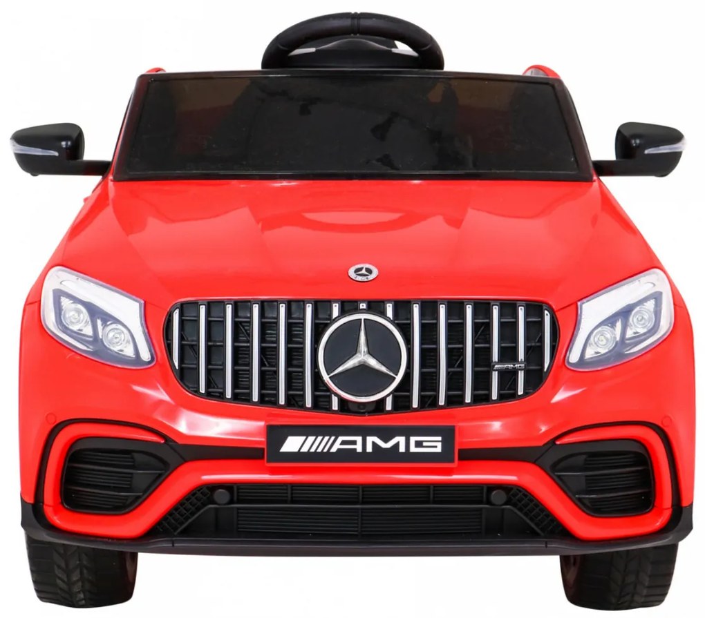 Carro elétrico para Crianças 12V 4x4 Mercedes Benz GLC63S Rodas de EVA, Assento de couro Vermelho